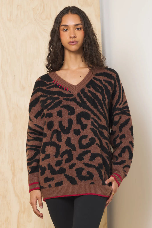 Mia Wild V Neck Sweater