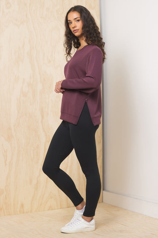 Merlot Truffle Cloud Fleece Crew