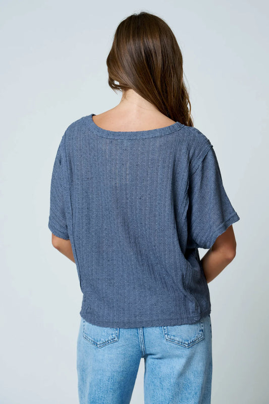 Dusty Blue Textured Tee