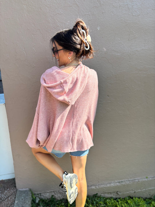 Oversized Waffle Knit Tunic Sweater