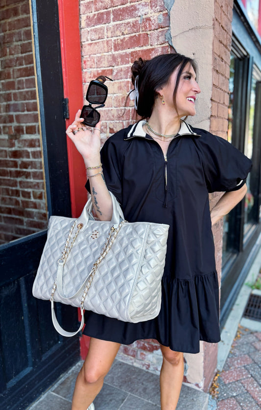 Heather Zip & Flare Mini