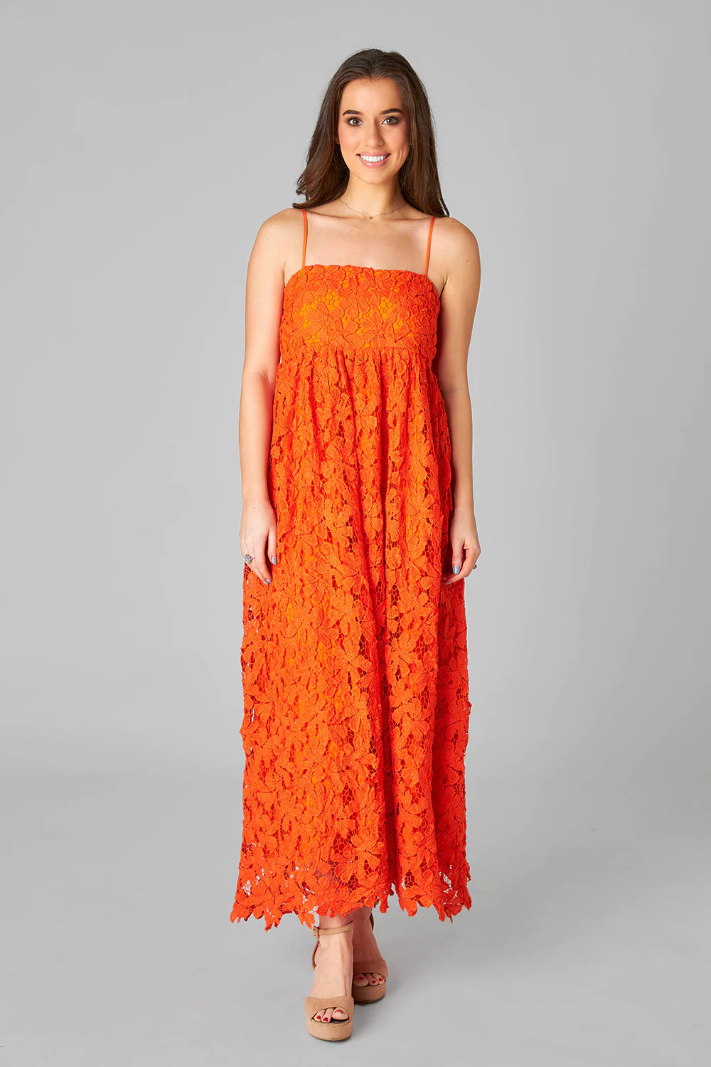 Vestido midi de encaje Tiana