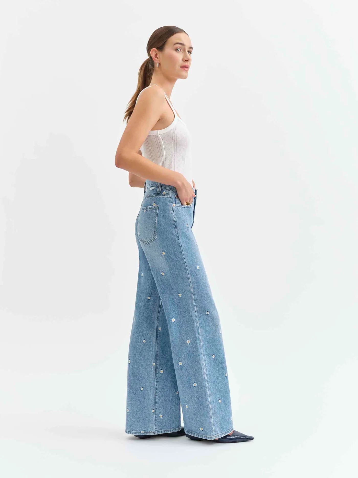 Far Out High Rise Wide Leg in Daze-Y