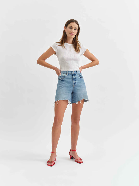 Sundaze High Rise Short in Marina Distressed