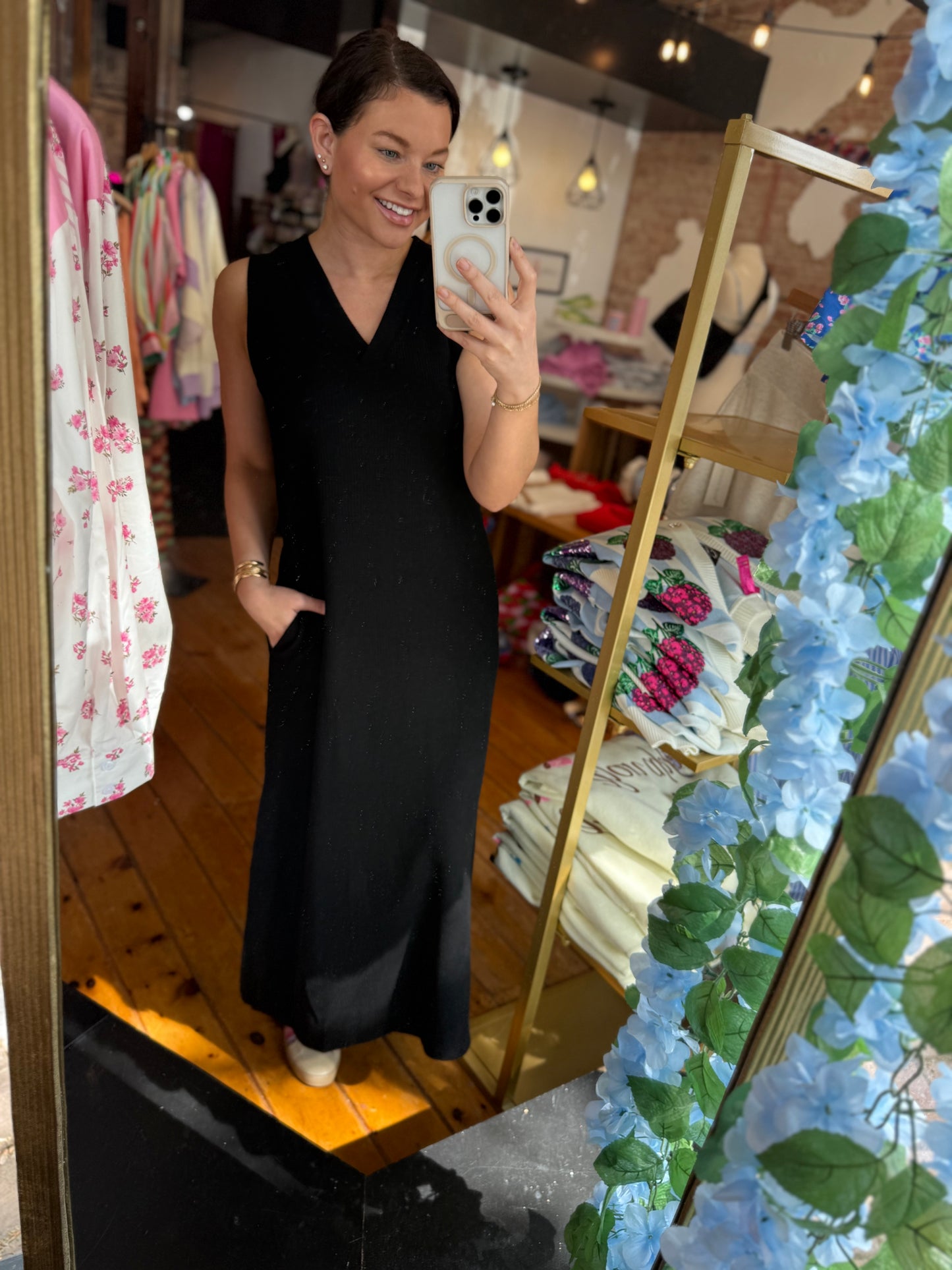 Back to Black Ribbed Knit Midi Dress