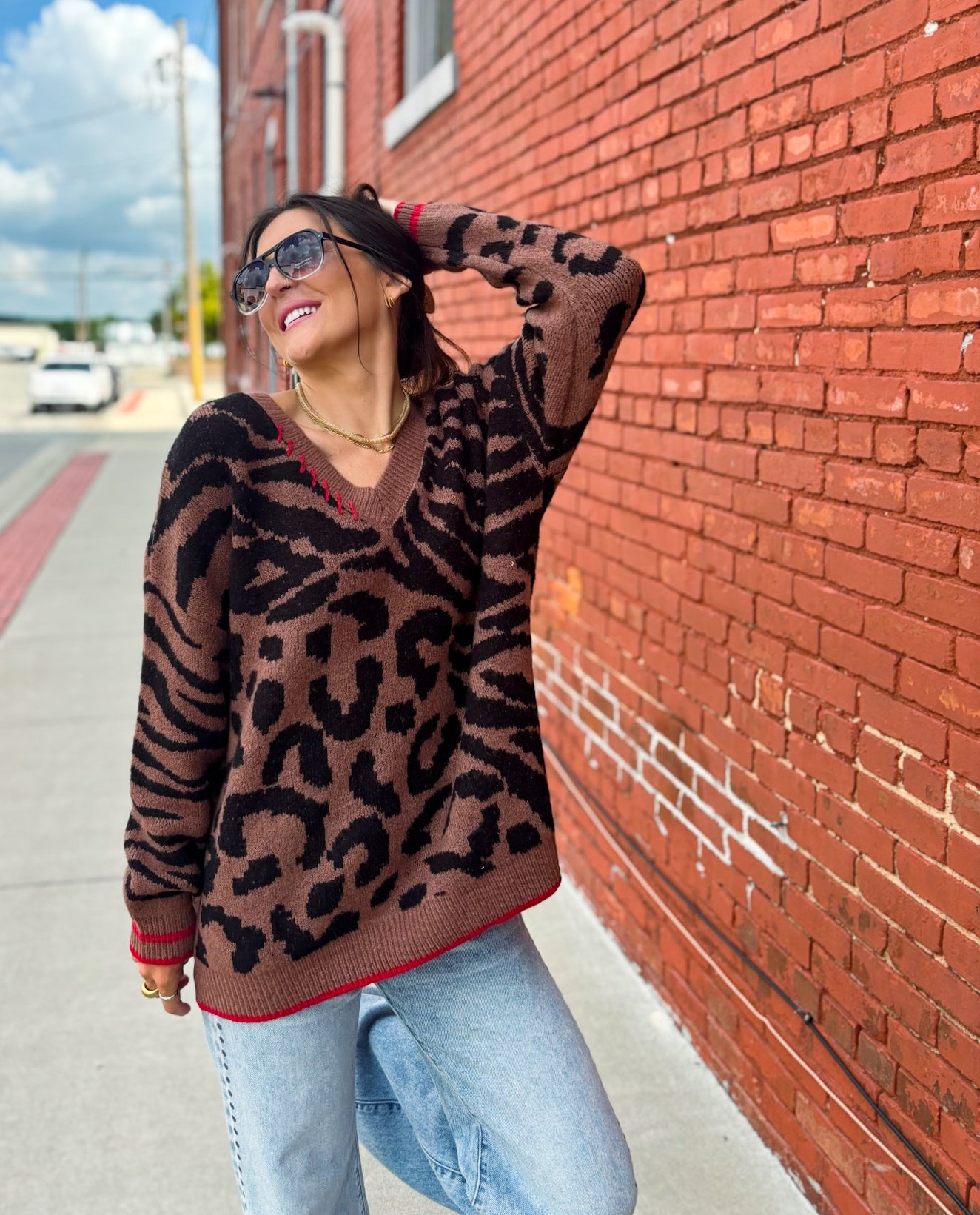 Mia Wild V Neck Sweater