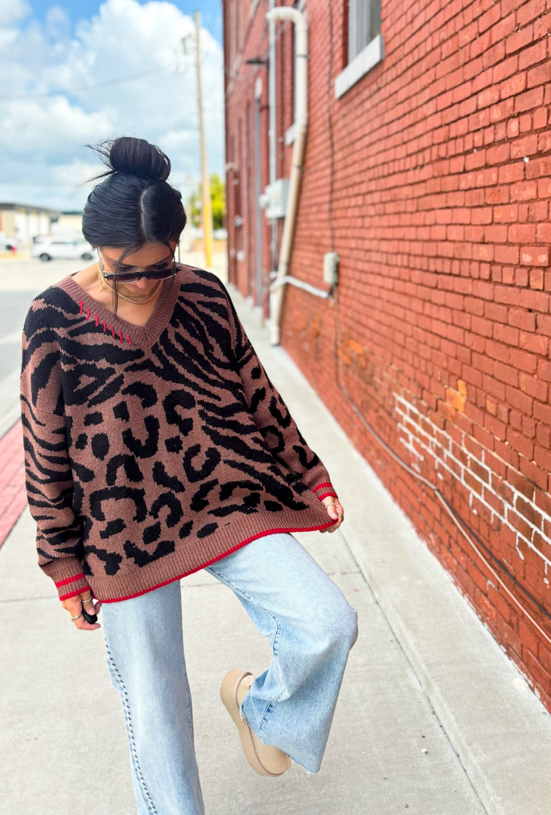 Mia Wild V Neck Sweater