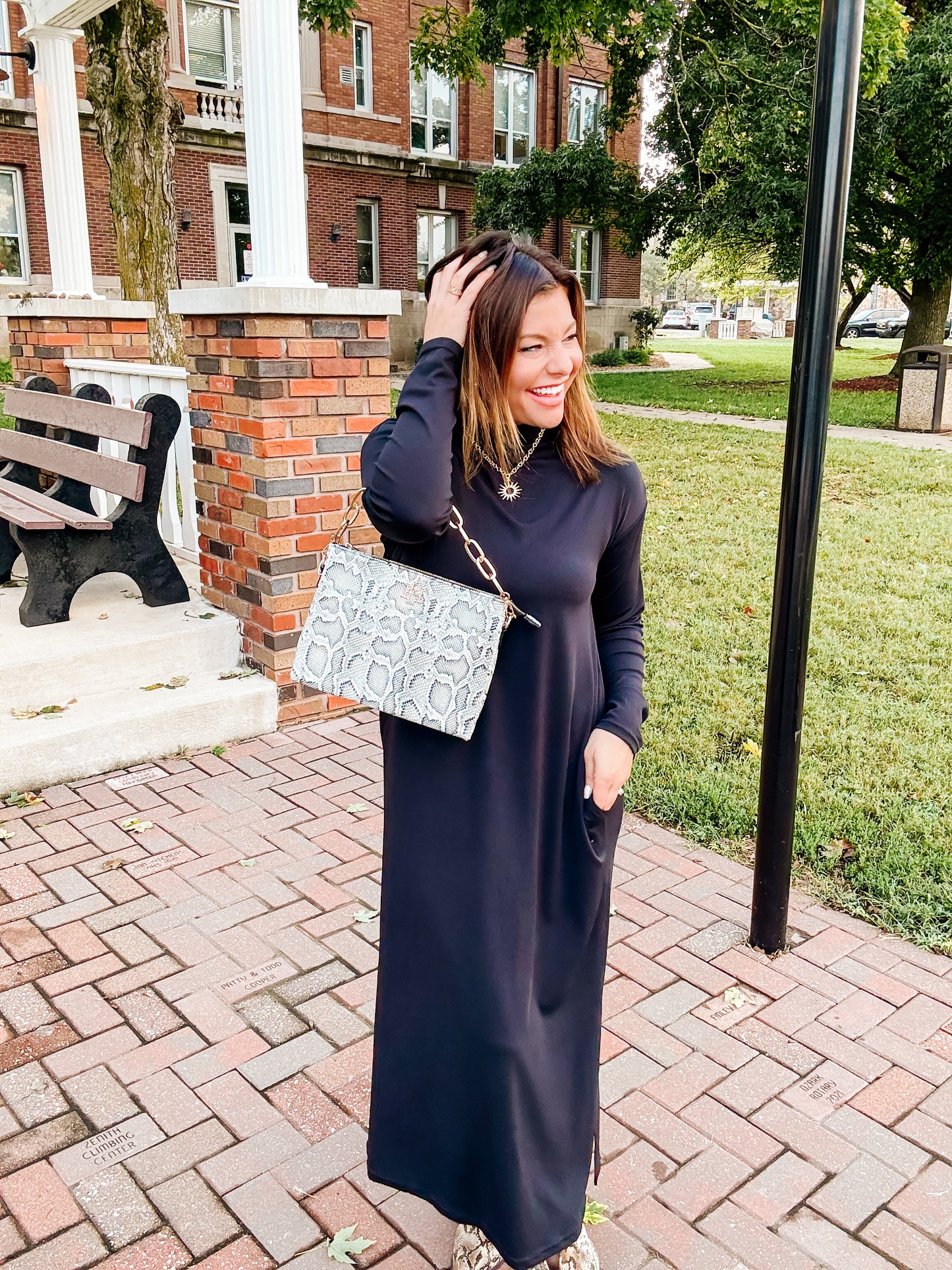Sleek Essential Mockneck Midi Dress