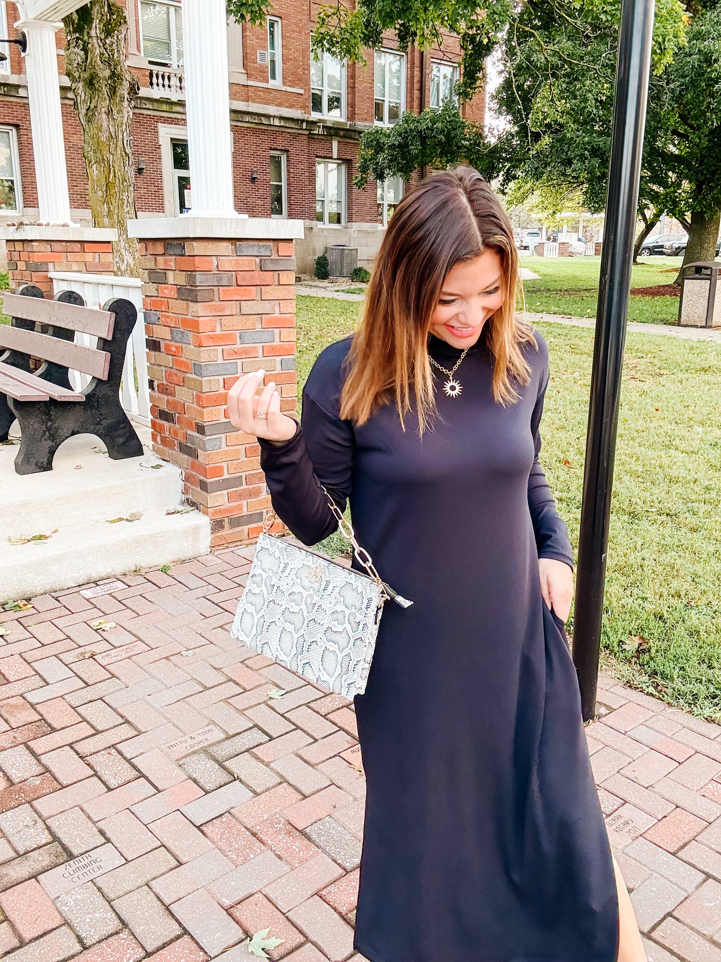Sleek Essential Mockneck Midi Dress