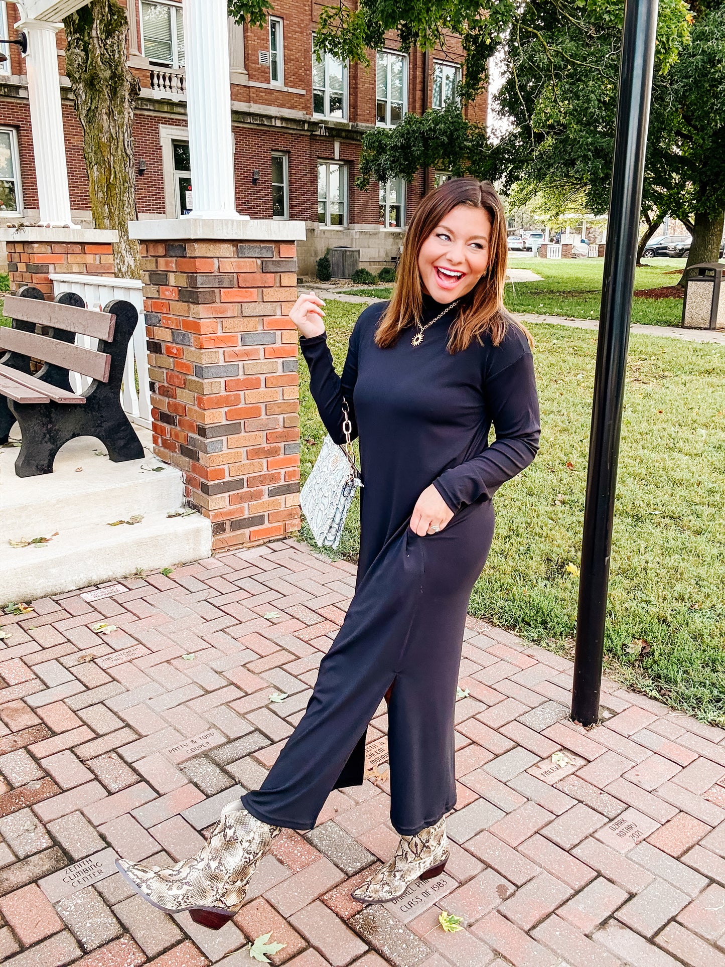 Sleek Essential Mockneck Midi Dress