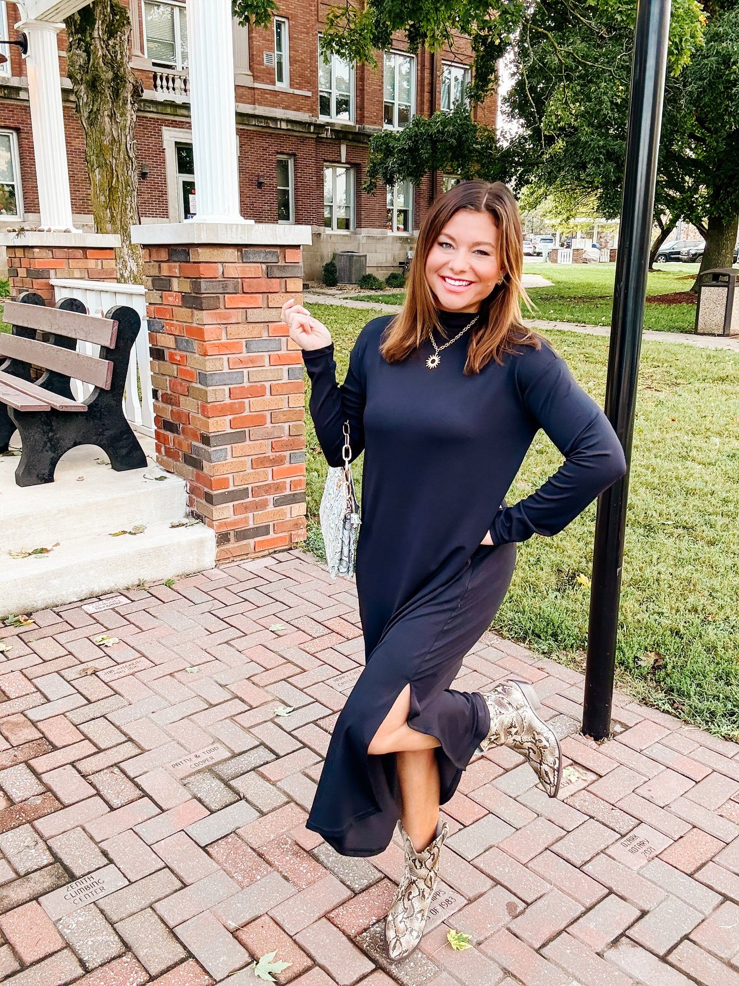 Sleek Essential Mockneck Midi Dress