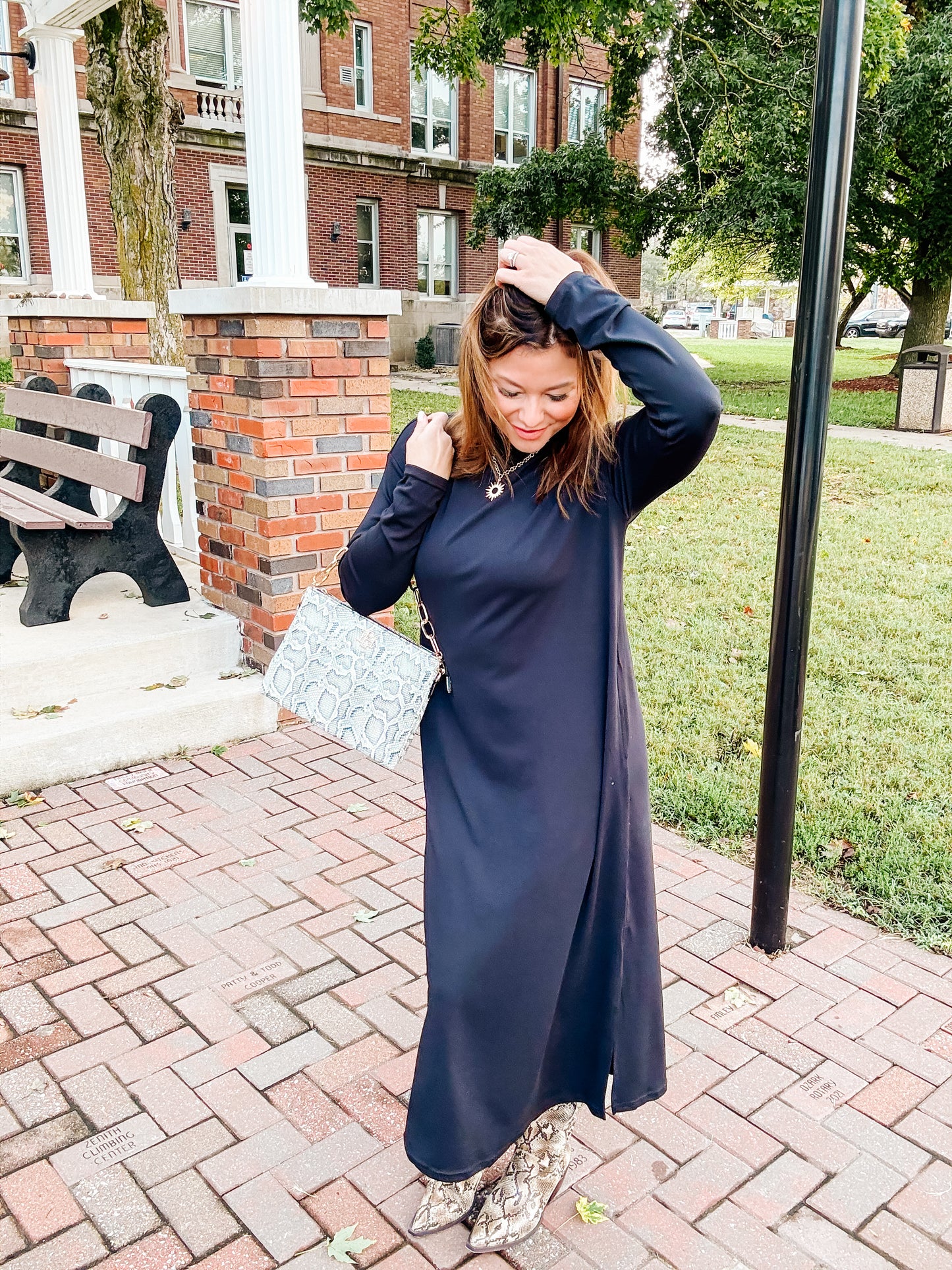 Sleek Essential Mockneck Midi Dress