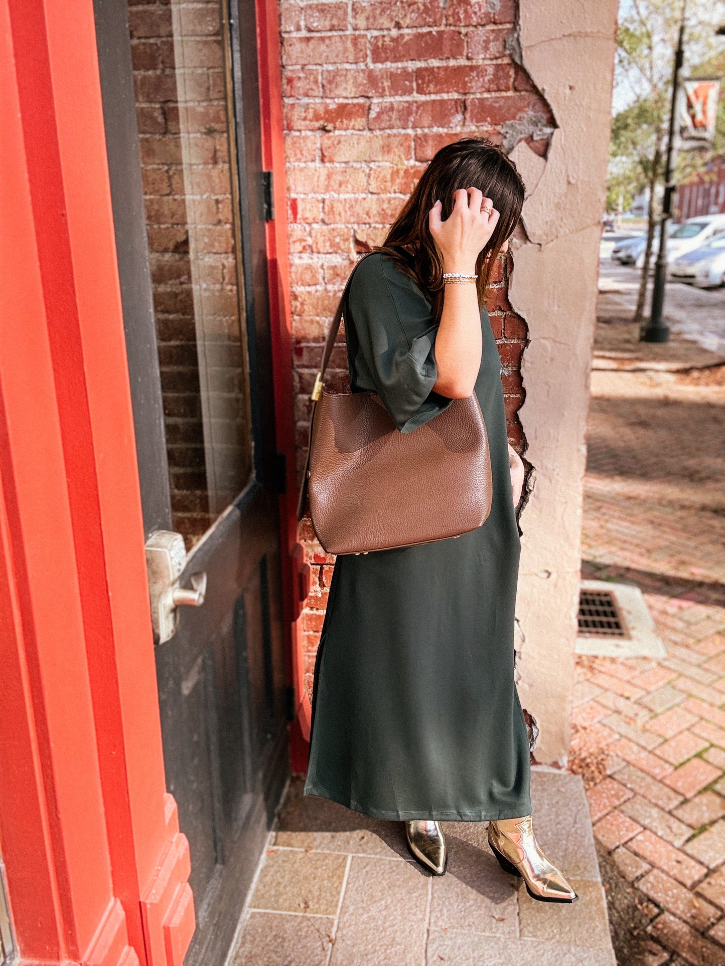 Emerald Serene Midi Dresss
