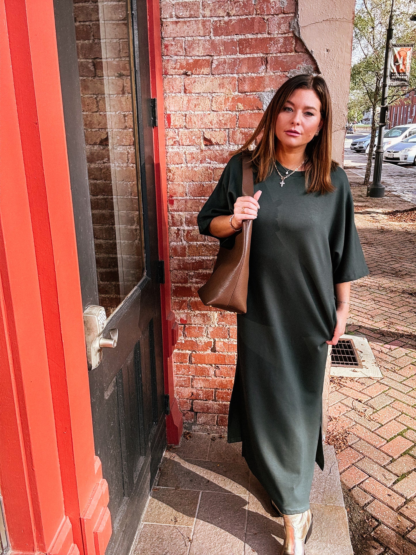 Emerald Serene Midi Dresss