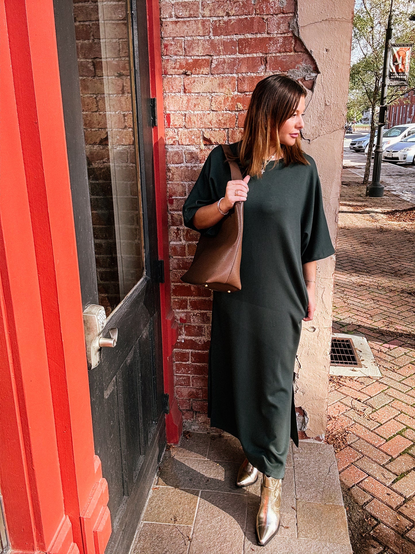 Emerald Serene Midi Dresss