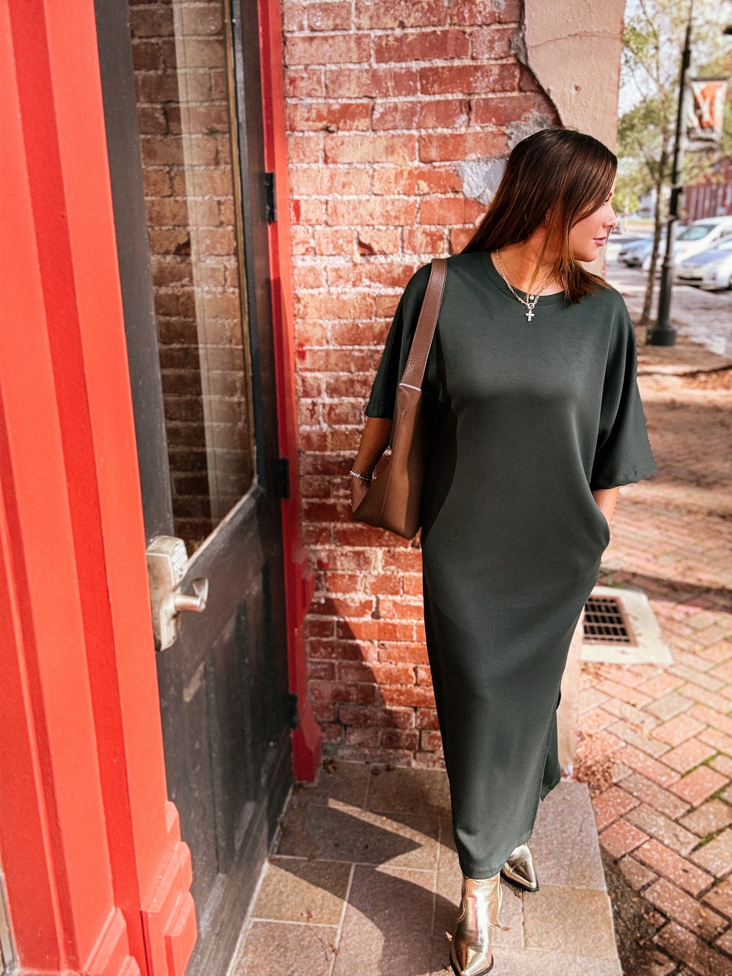 Emerald Serene Midi Dresss