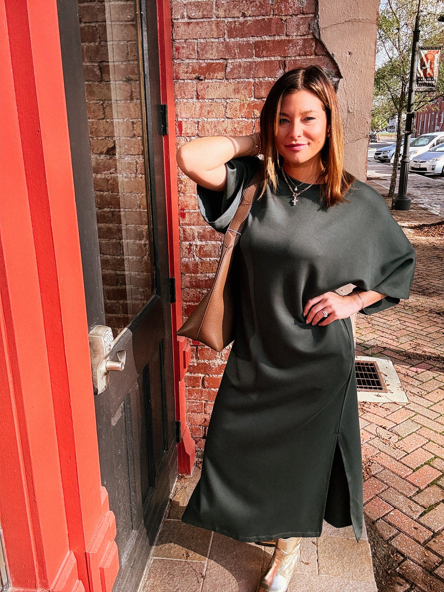 Emerald Serene Midi Dresss