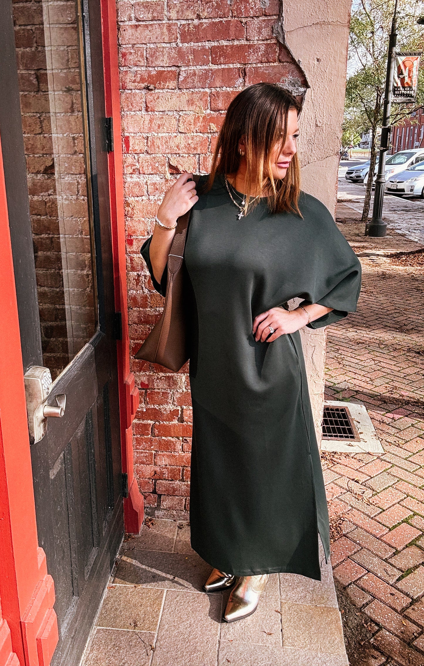 Emerald Serene Midi Dresss