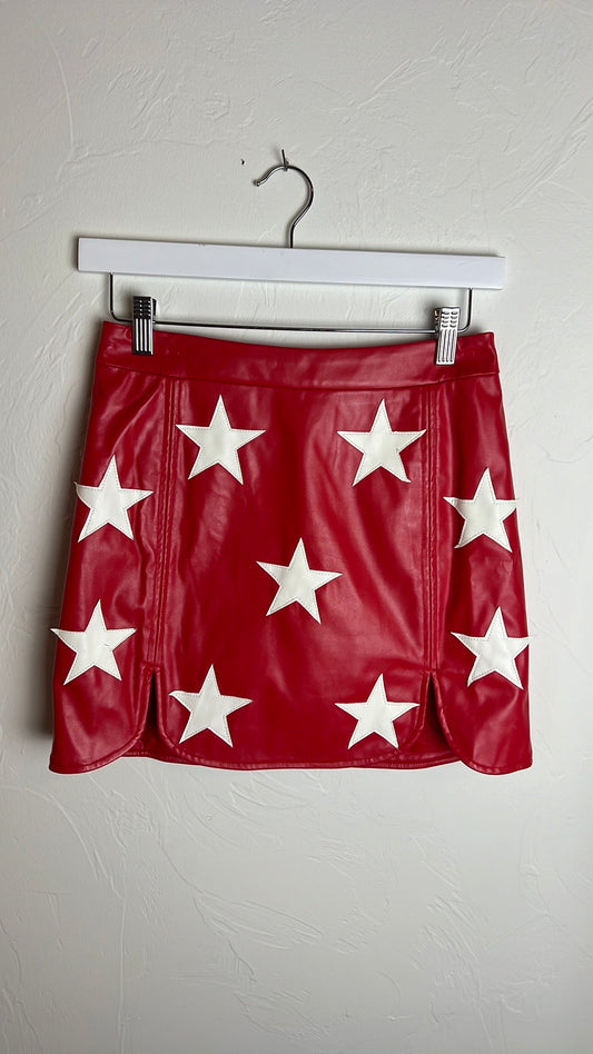 Ali Red Leather Skirt Size Small
