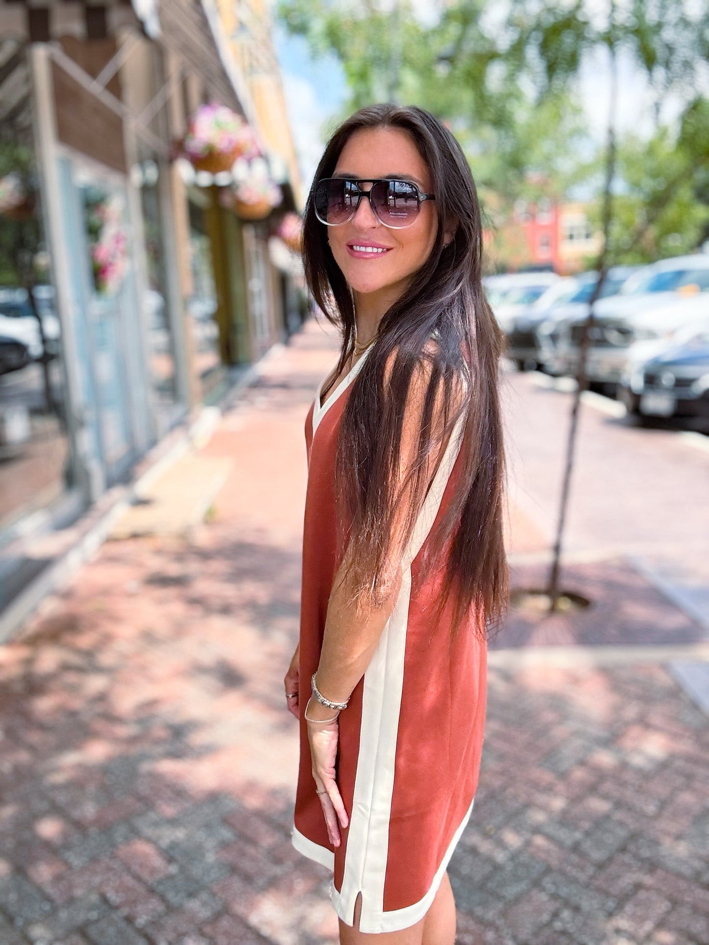 Claystone Contrast Shift Dress