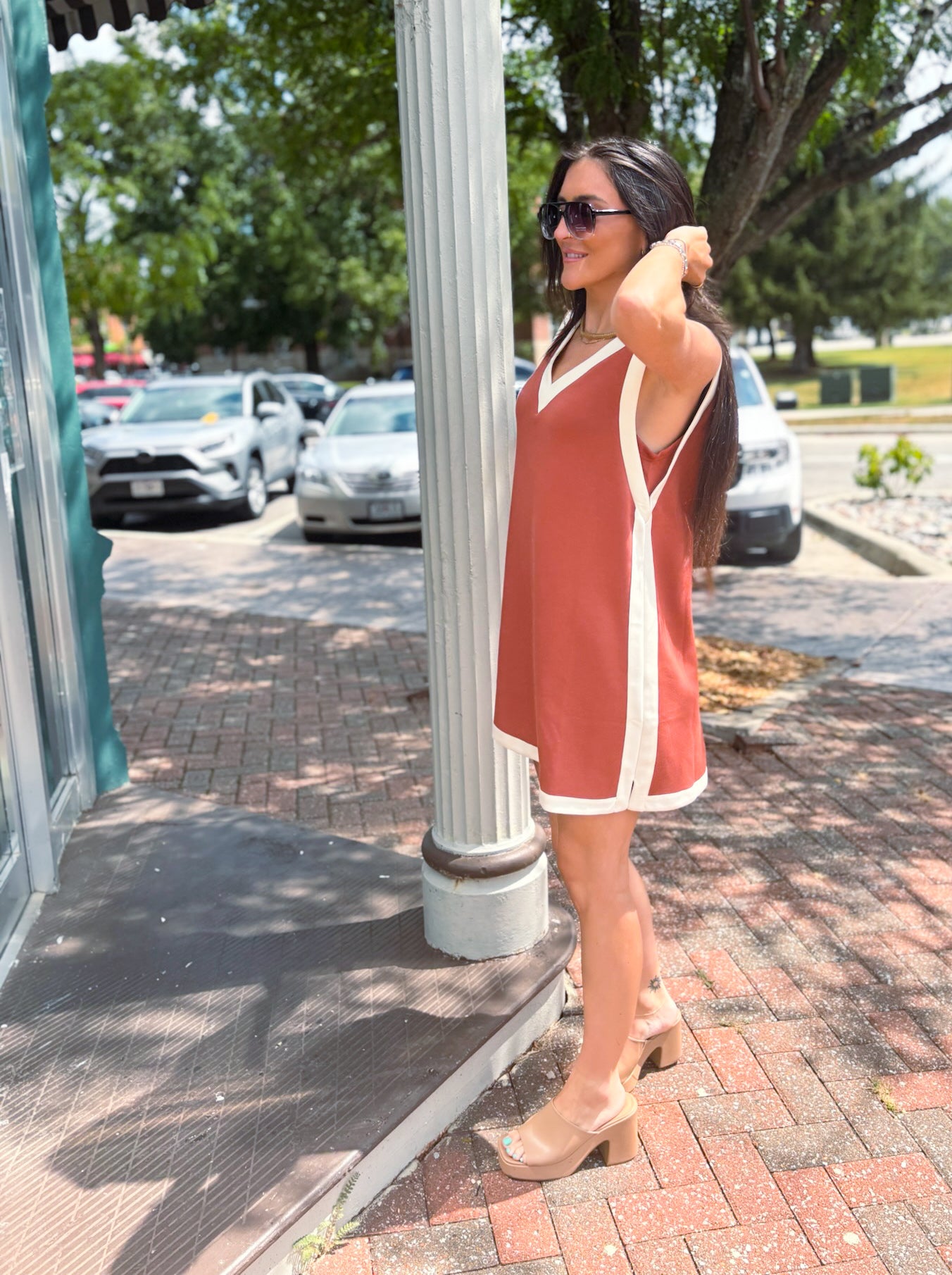 Claystone Contrast Shift Dress