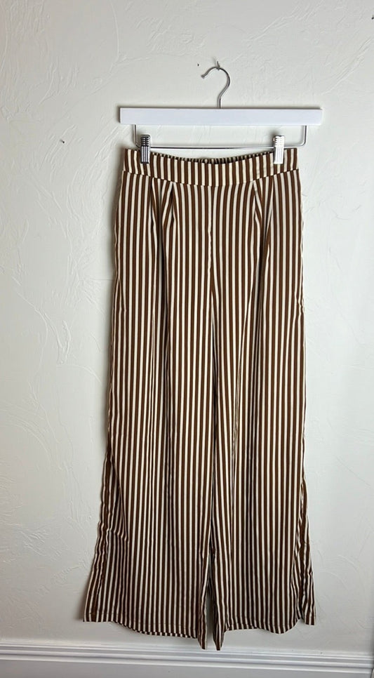 Coffee Dates Striped Wide Pant Size Small
