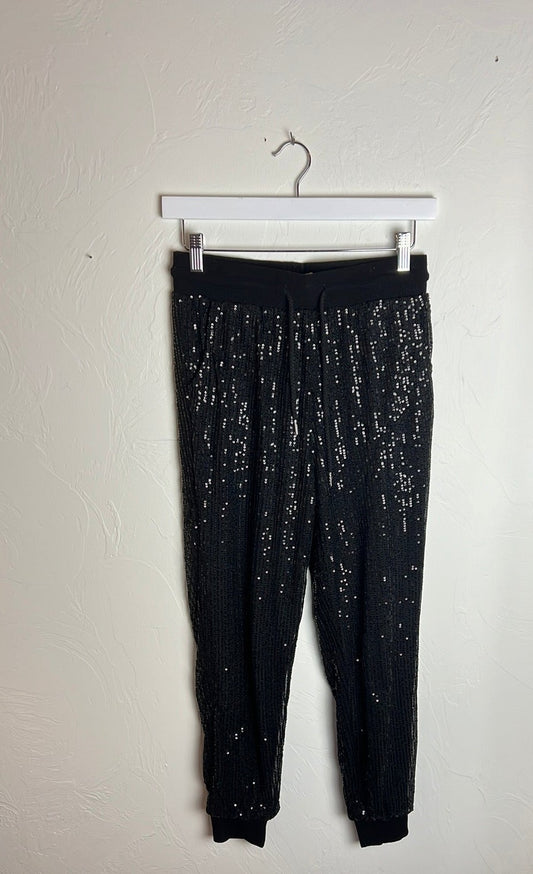 Black Sequin Joggers Size Small