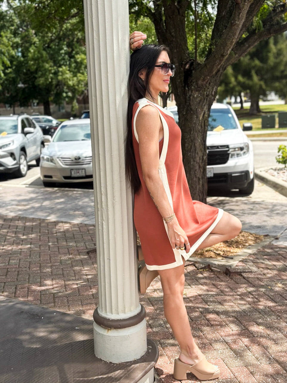 Claystone Contrast Shift Dress