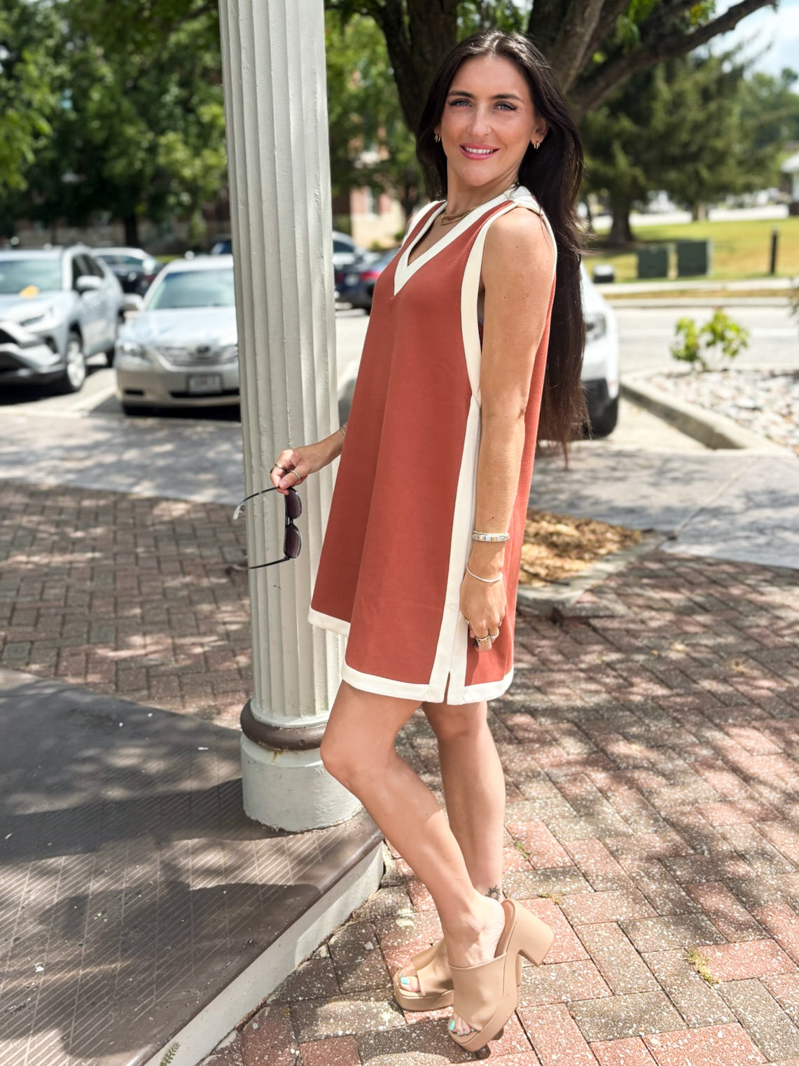 Claystone Contrast Shift Dress