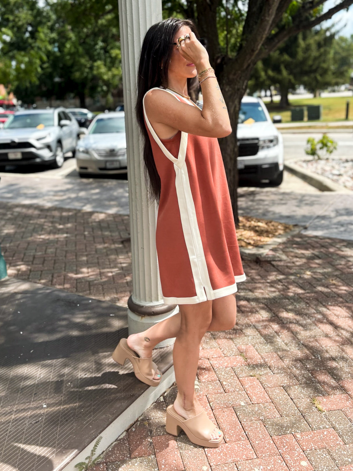 Claystone Contrast Shift Dress