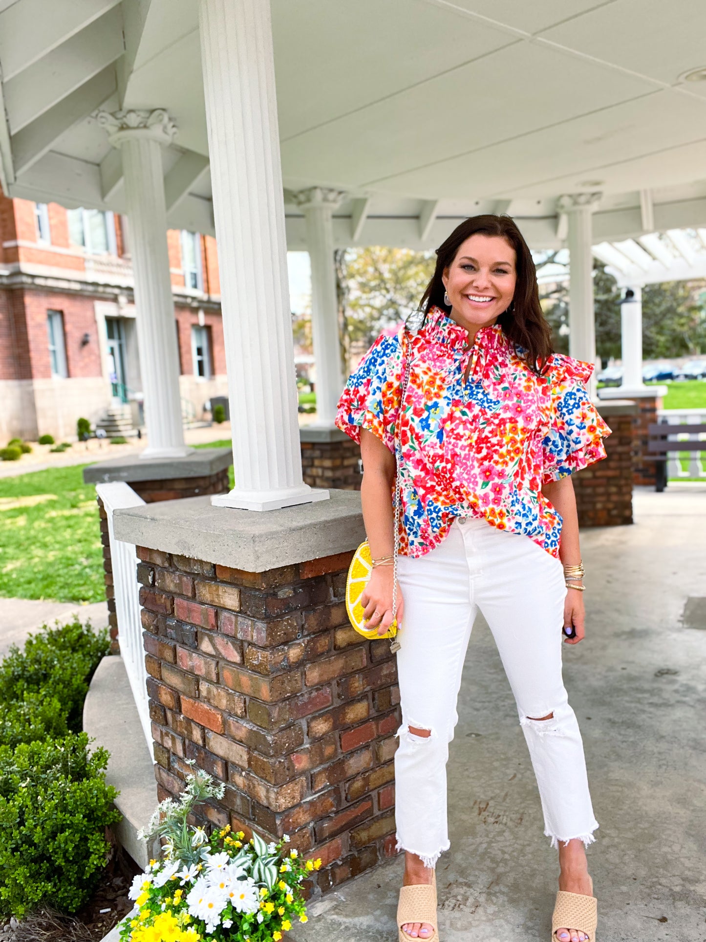 Shauna Ruffle Shoulder Top