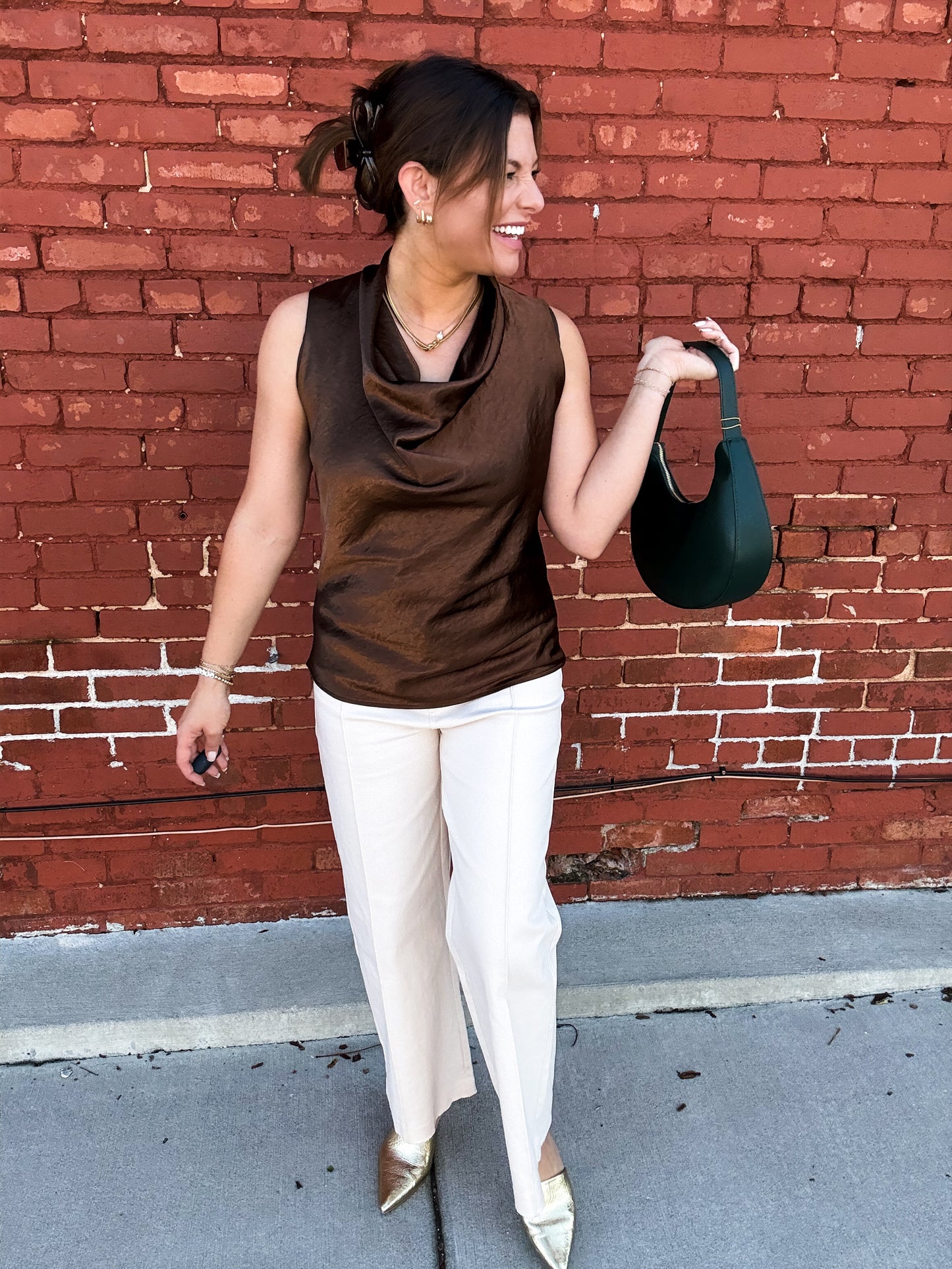 Dorothy Satin Bronze Top
