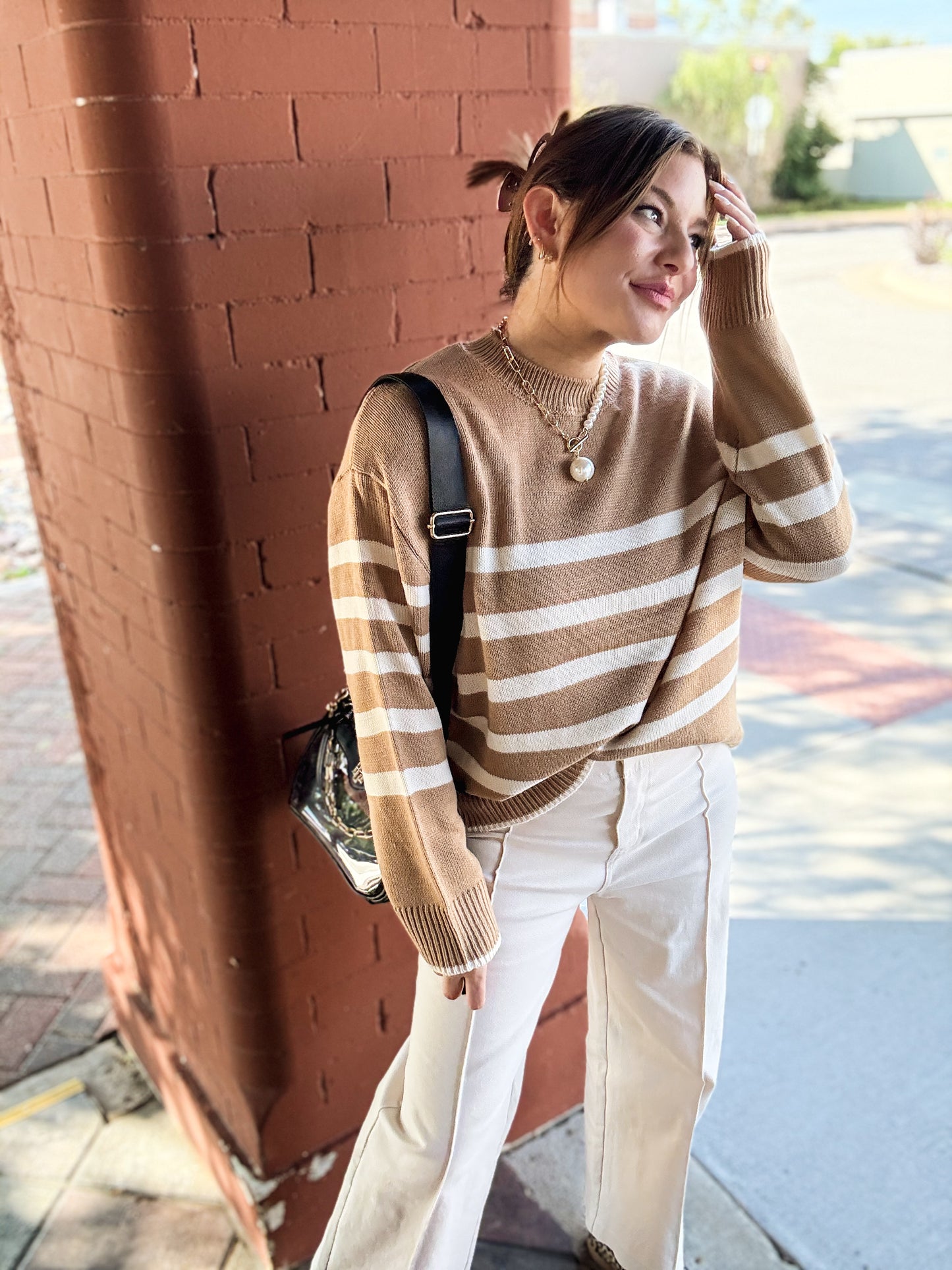 Toffee Stripe Knit Sweater