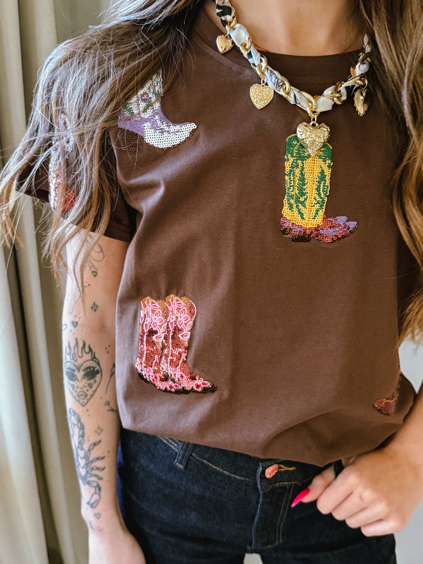 Brown Cowboy Boot Tee