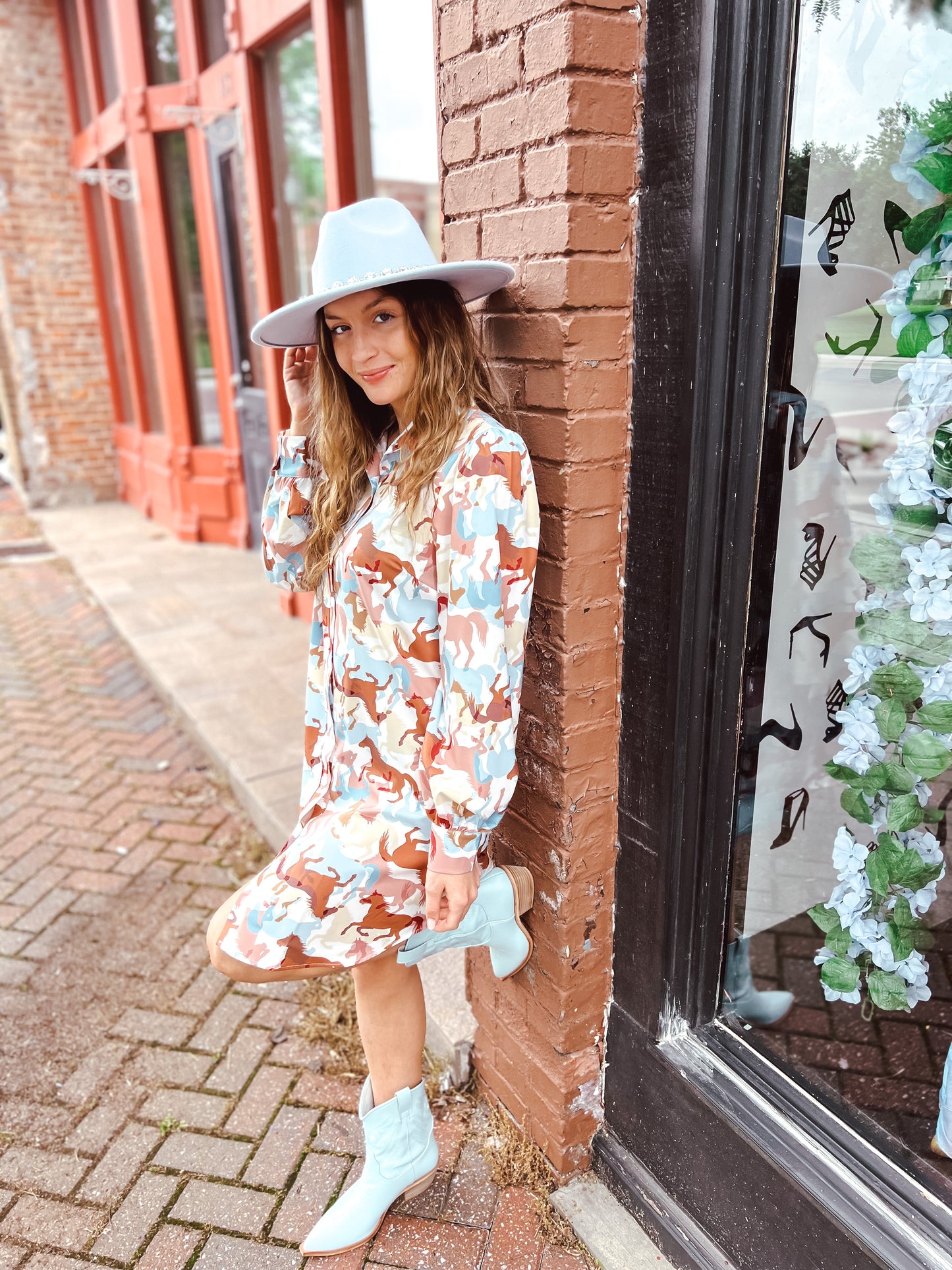 To the Races Shirt Dress