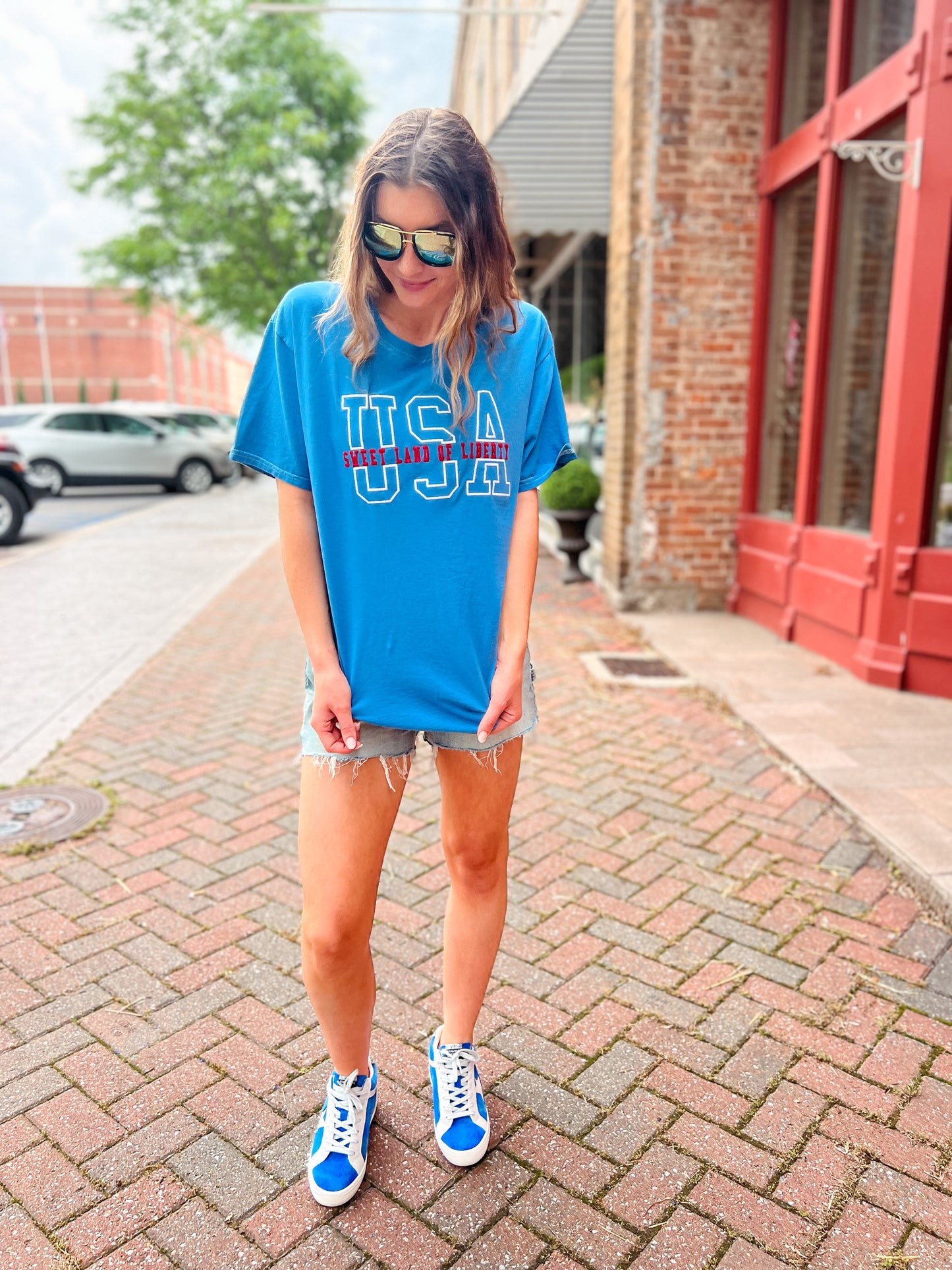 Embroidered USA Tee