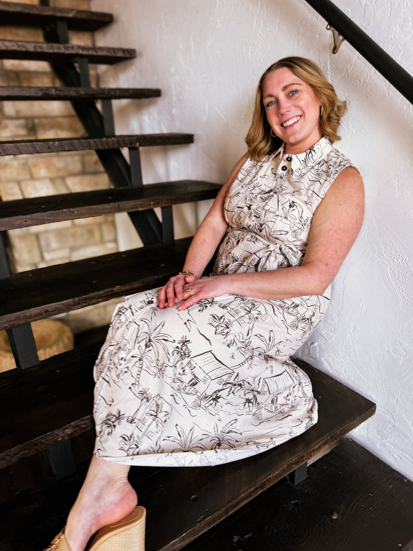 Sail Away With Me Sleeveless Shirt Dress