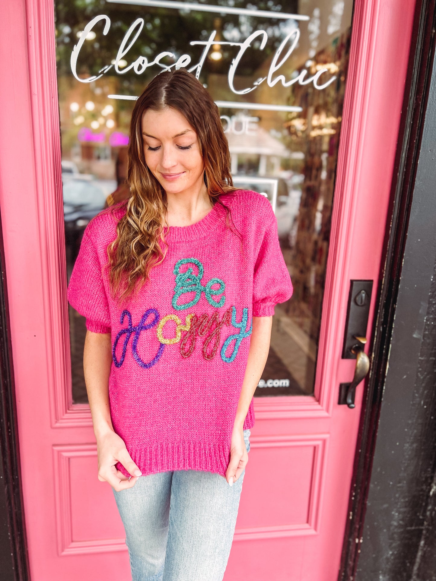 Be Happy Metallic Sweater
