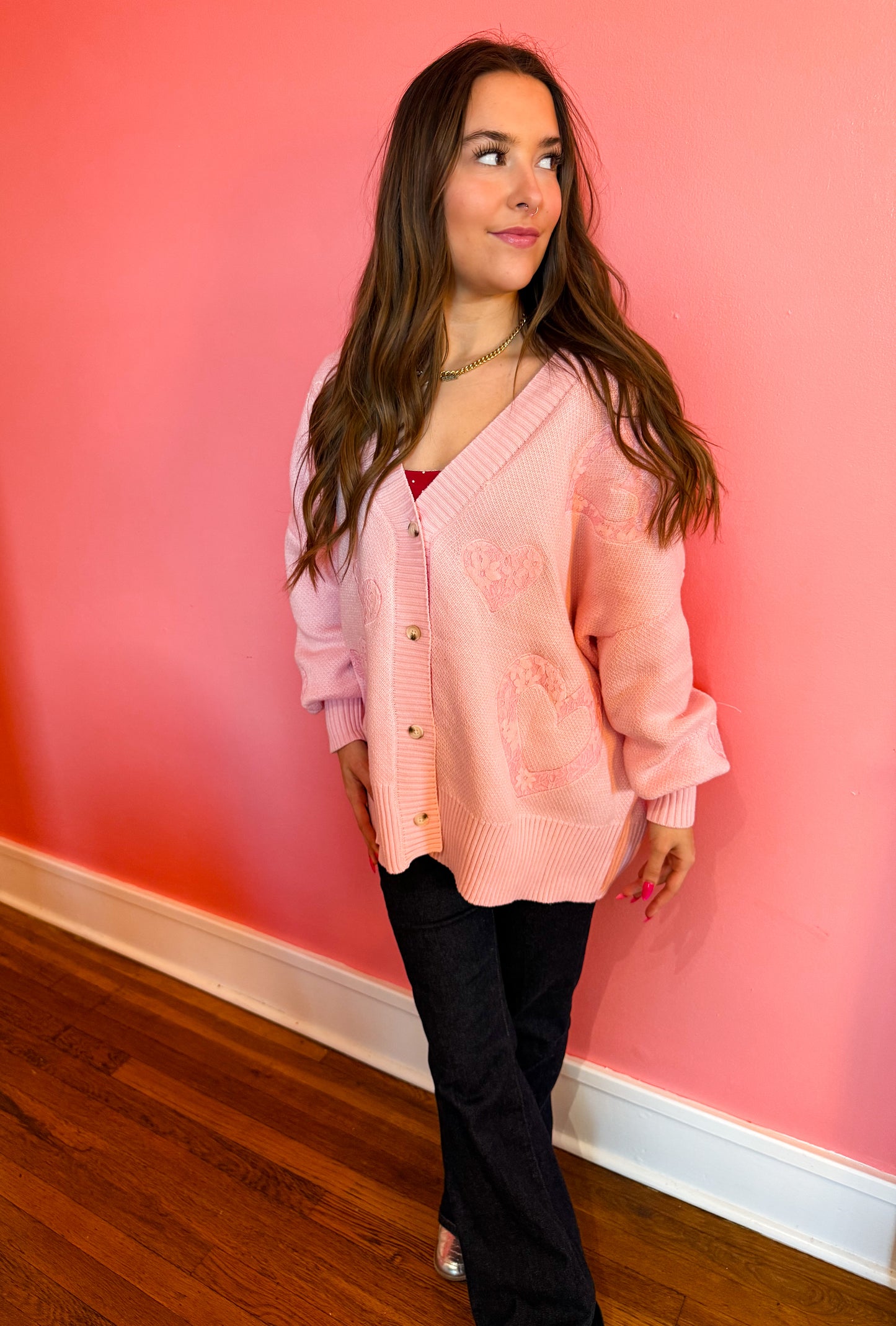 Sweetheart Knit Oversized Cardigan