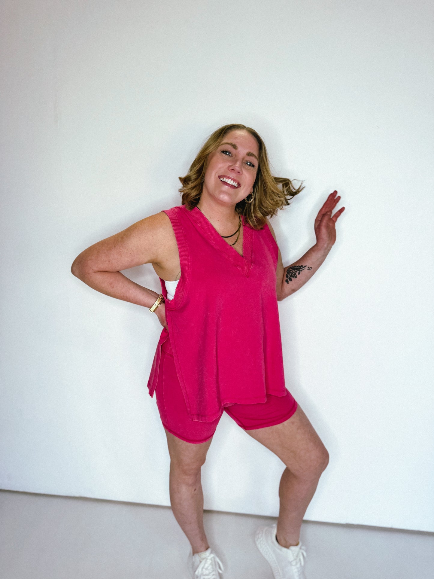 Fuchsia Ribbed Micro Shorts