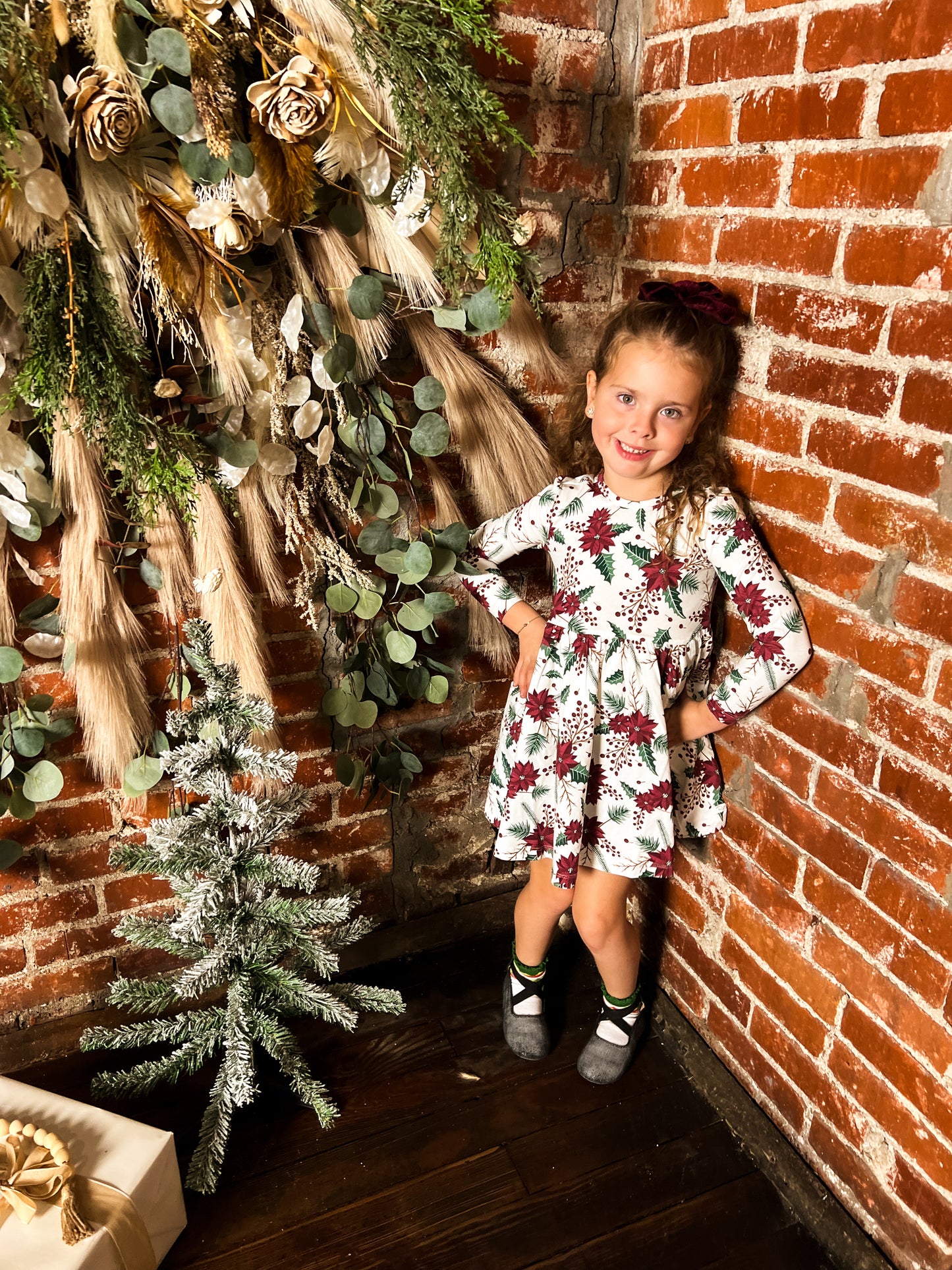 Merry & Bright Long Sleeve Knit Twirl Dress
