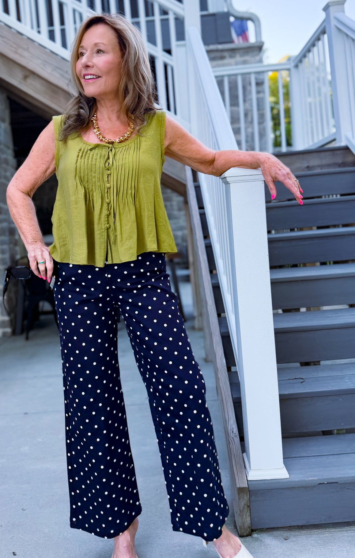 Whisper Pleated Tank in Kiwi