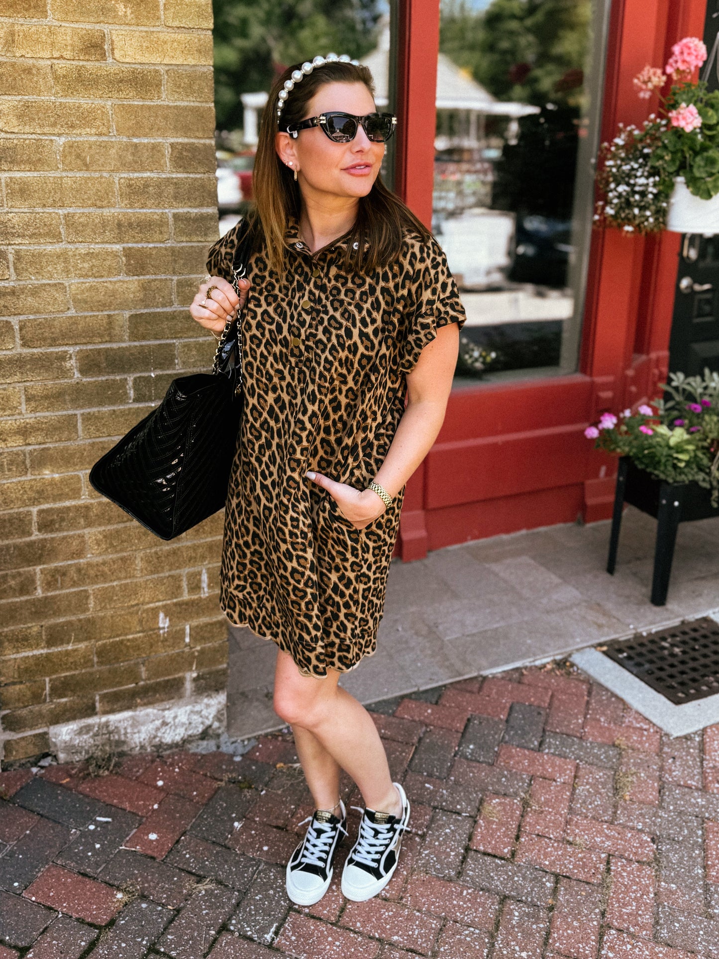 Scalloped & Spotted Mini Dress
