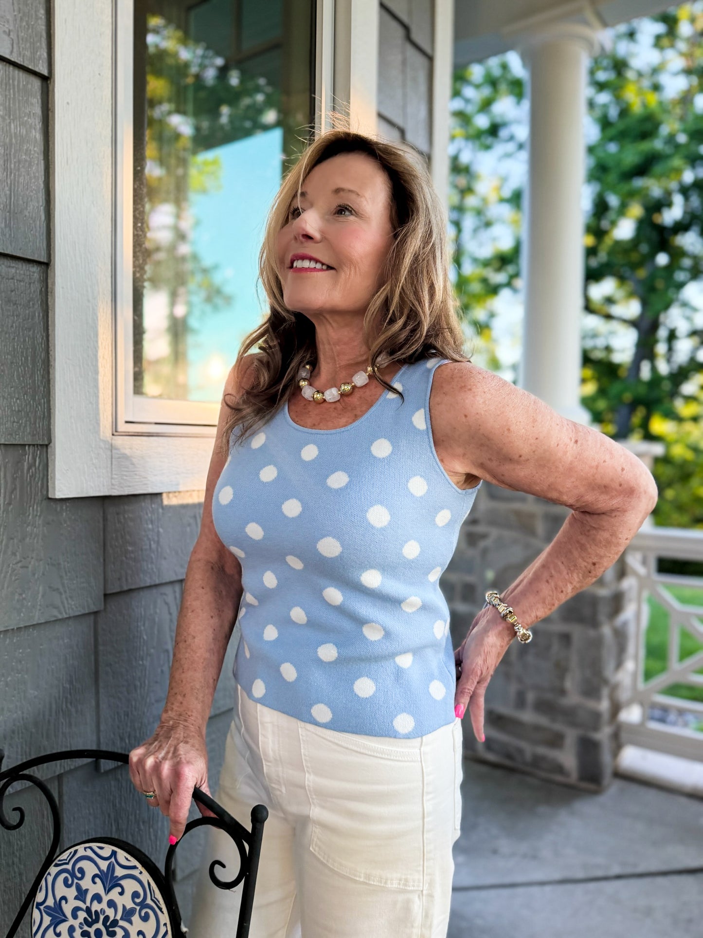 Sophia Polka Dot Sweater Tank