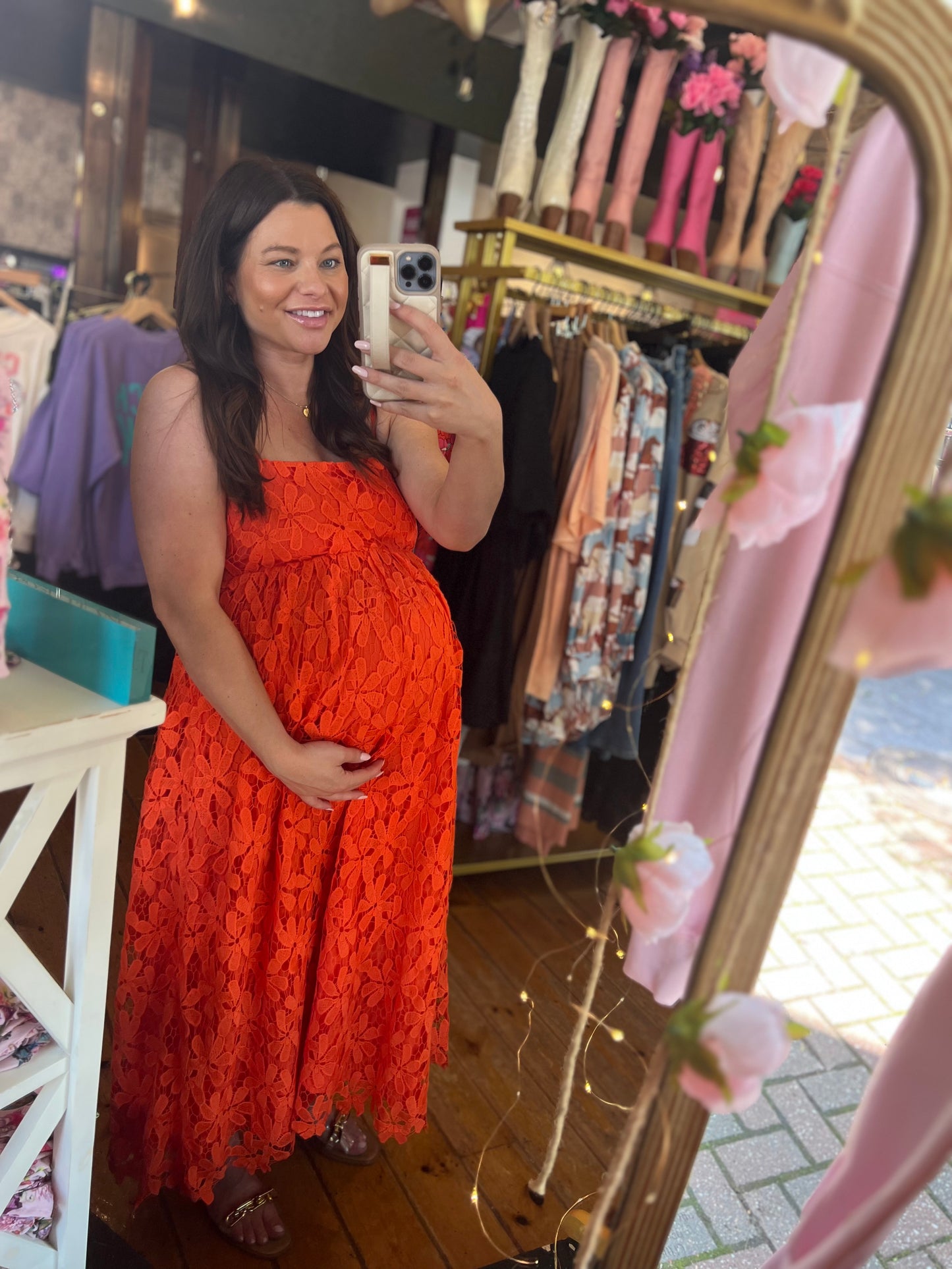 Vestido midi de encaje Tiana