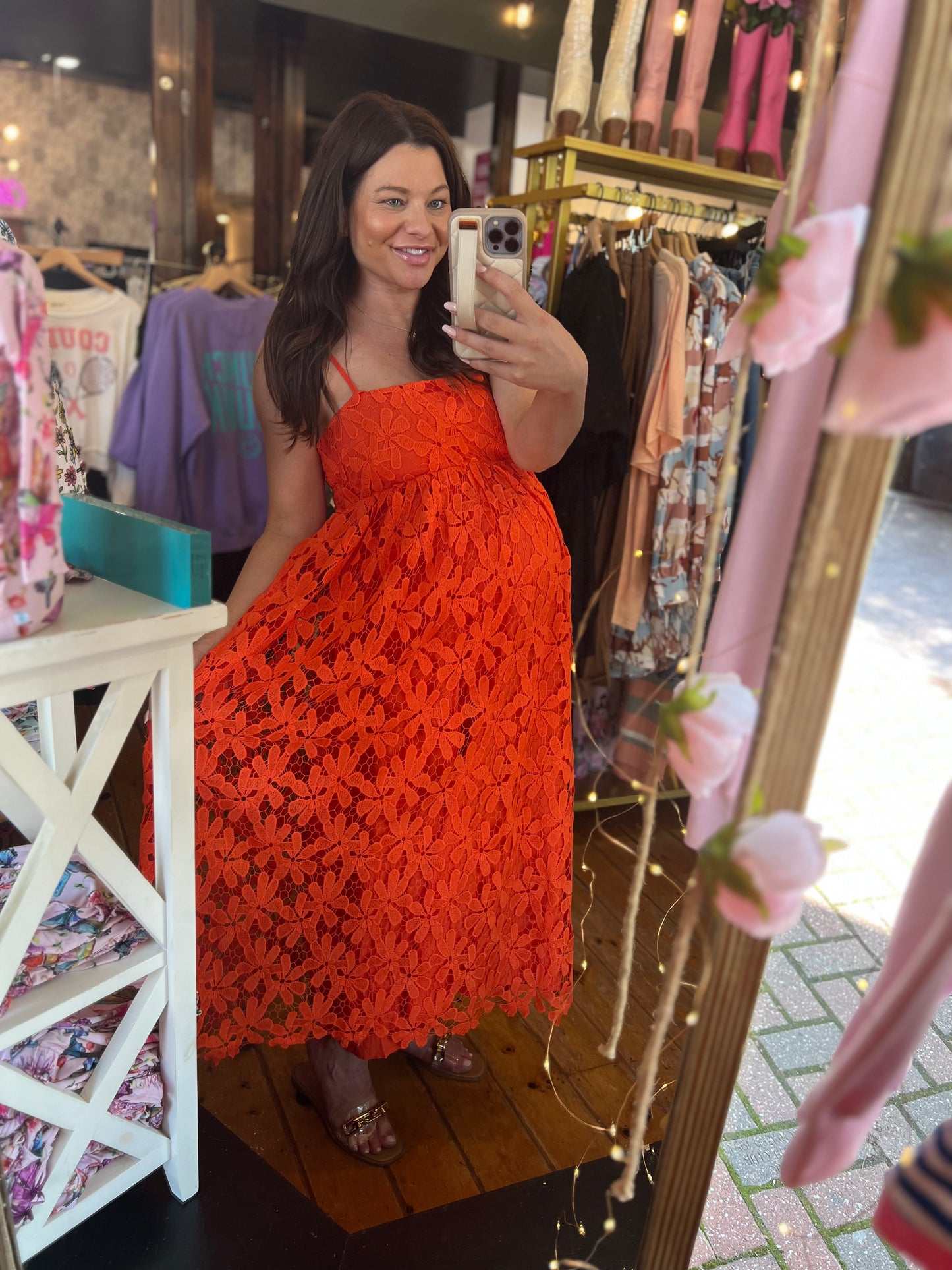Vestido midi de encaje Tiana