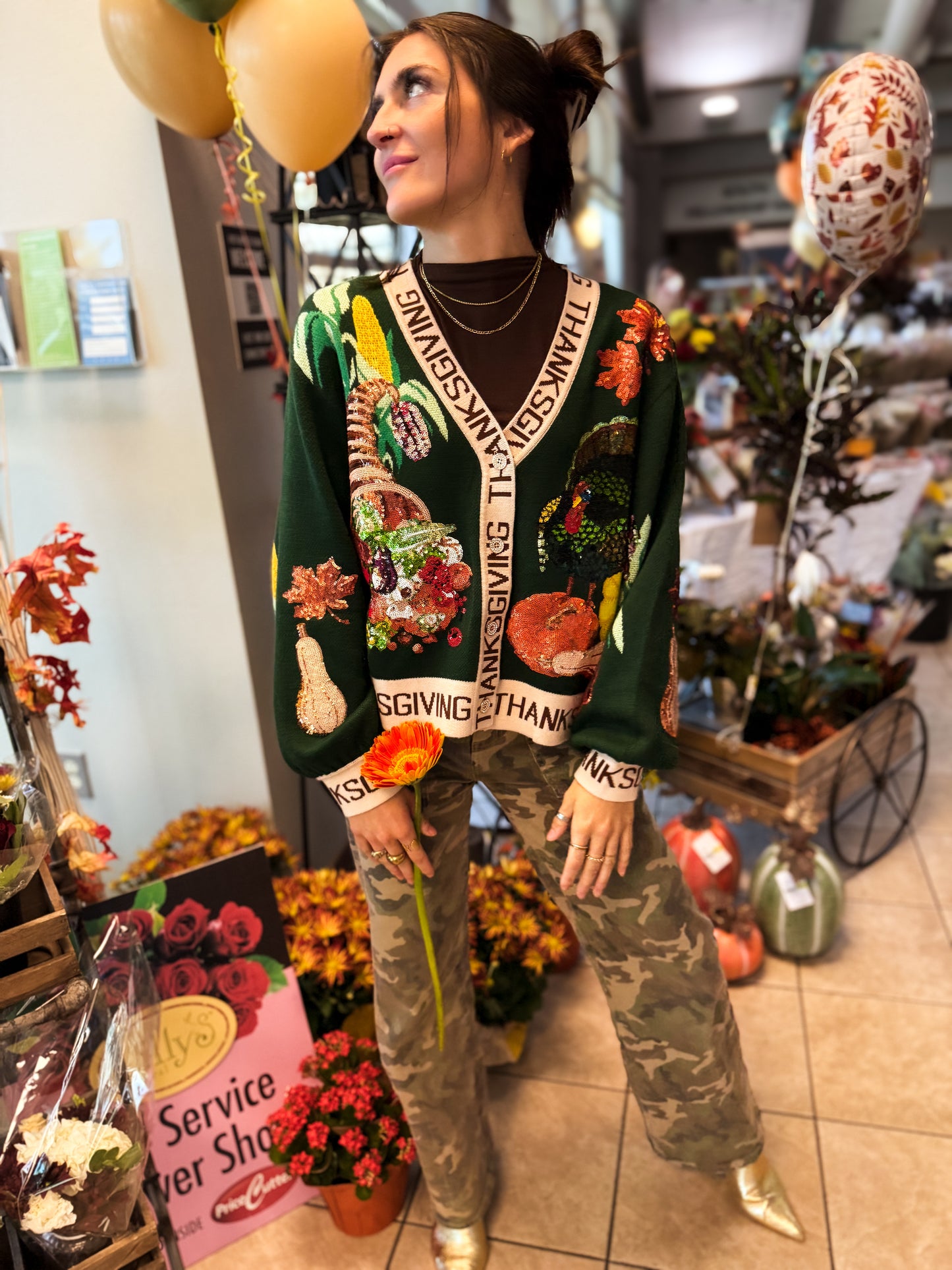 Thanksgiving Button Cadigan