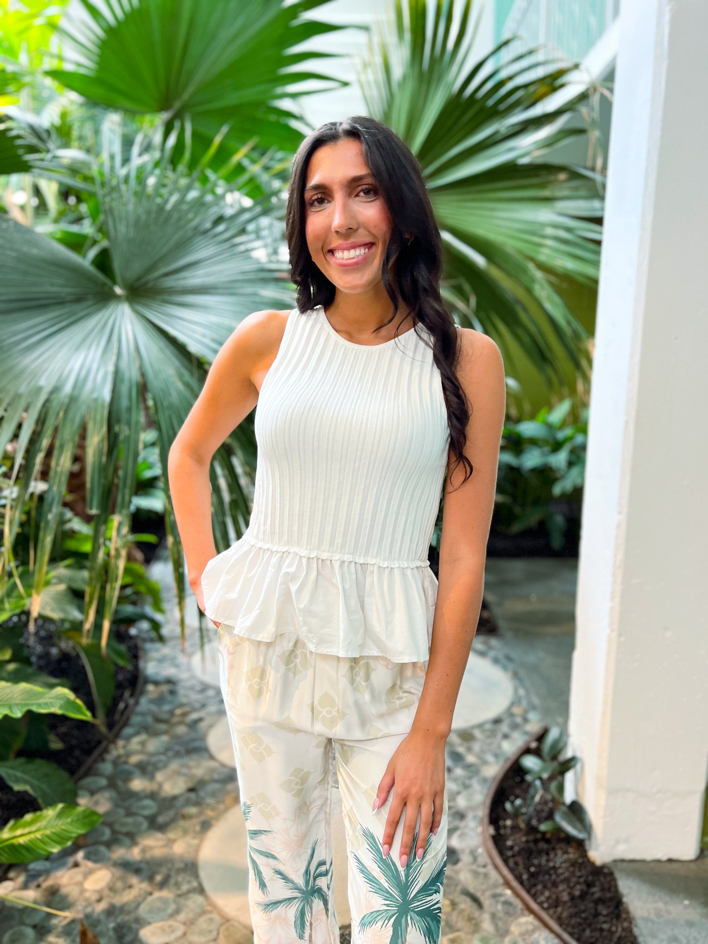 Maggie Sleeveless Ruffled Top