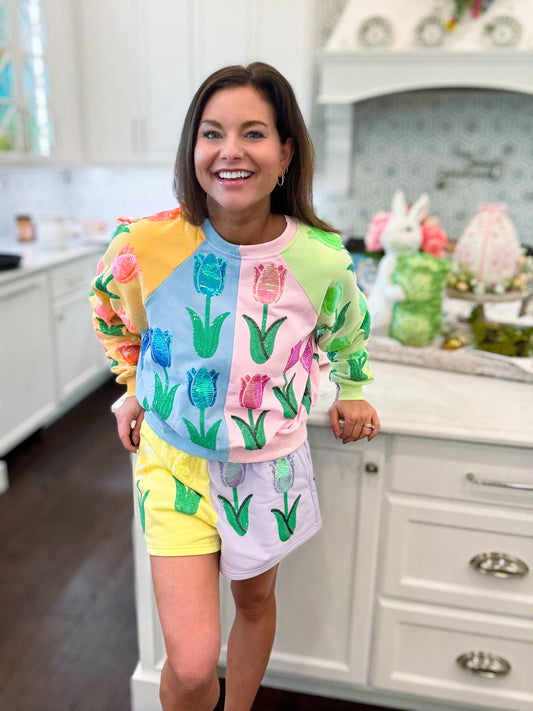 Neon Colorblock Tulip Short