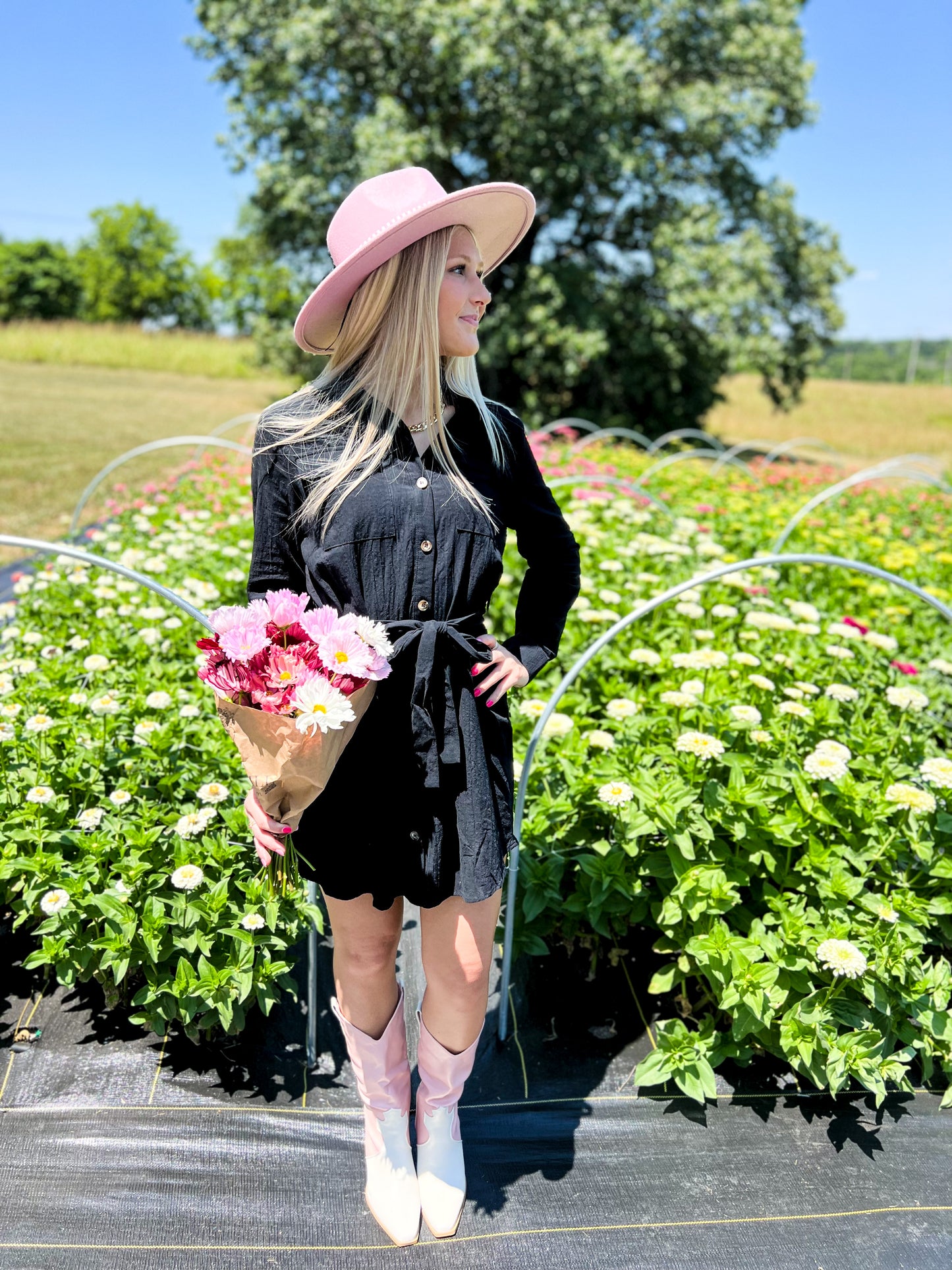 Casually Chic Tie Belt Button Up Mini Dress